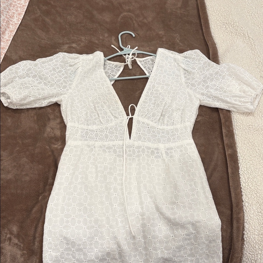 Lulu's White Lace Mini Dress - Picture 7 of 8